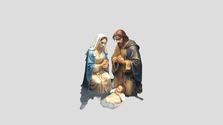 Nativity scene with figures 3D Model