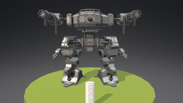 Piston-driven Miltary Mech 3D Model