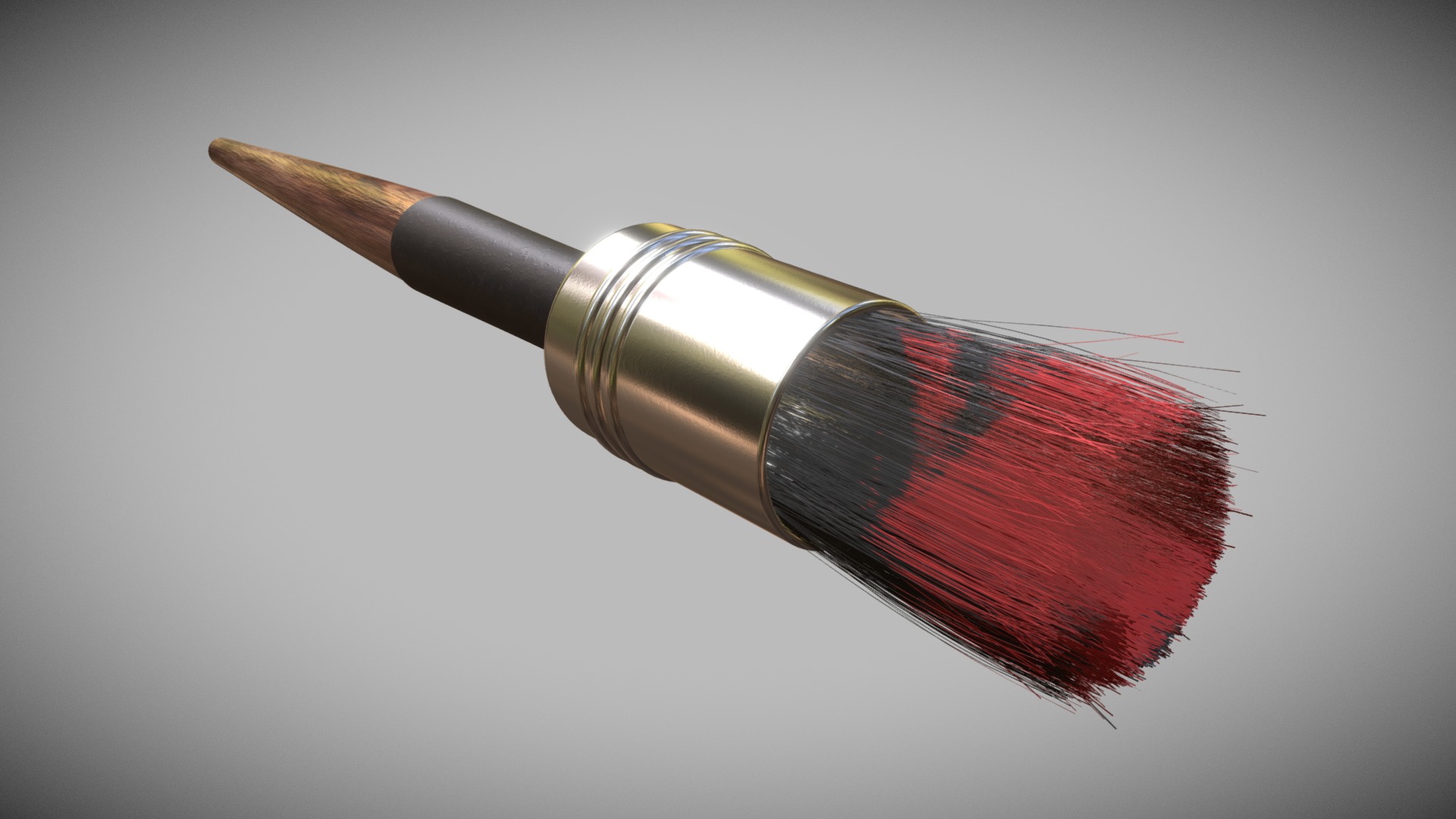 3D model Paint brush - This is a 3D model of the Paint brush. The 3D model is about a close-up of a smoking pipe.
