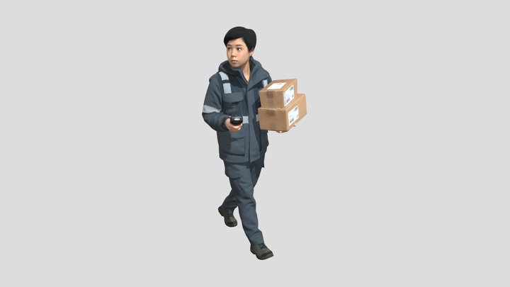 Warehouse Courier In Motion – Modello 3D gratuito STL