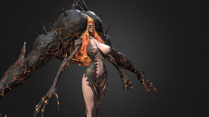 Lava Witch LegsApt Texture Preview 3D Model