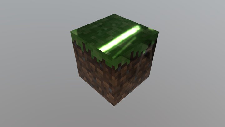 Metal Grass Block 3D Model
