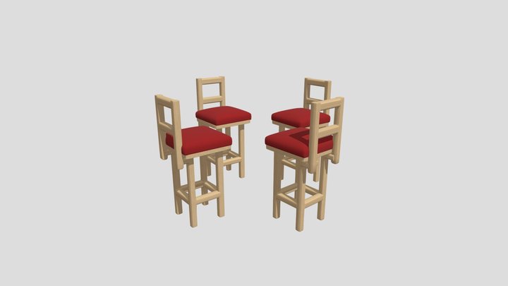 Modern Wooden Bar Chair
