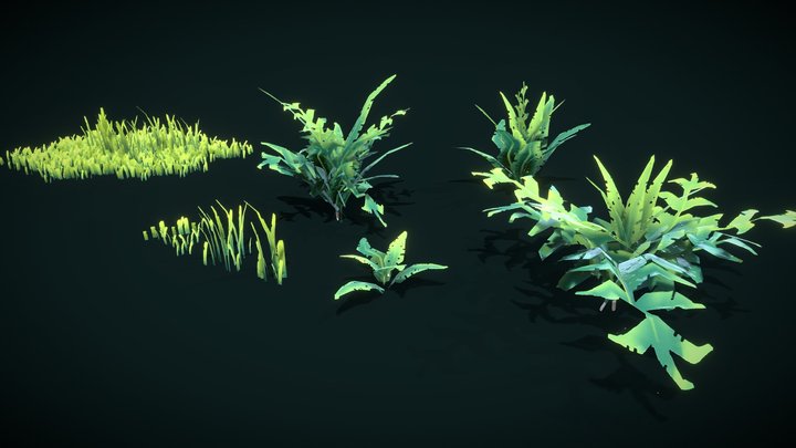 Stylized undergrowth plant 3D Model