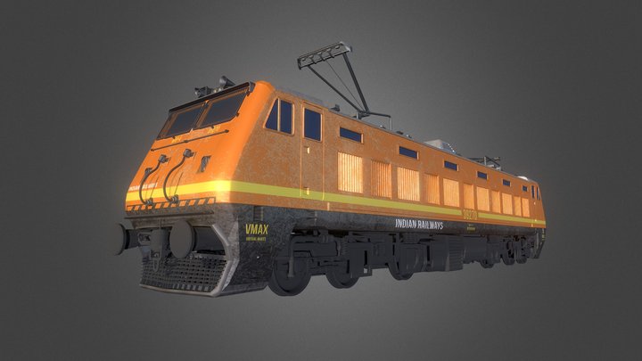 WAP-4 | Indian Electric Engine Locomotive 3D Model
