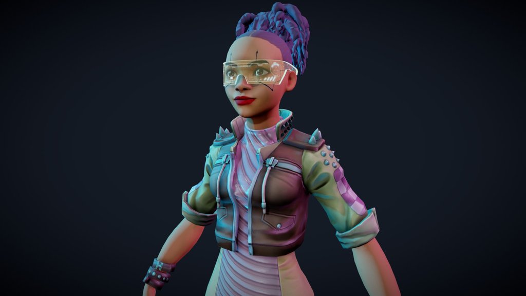 Full-body Cyberpunk Girl