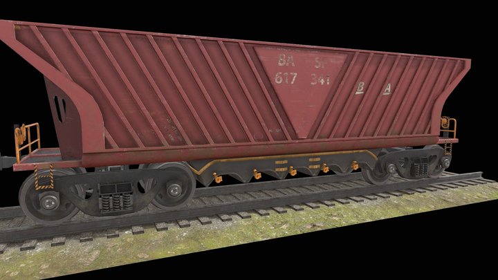 The freight car (or wagon car) 3D Model