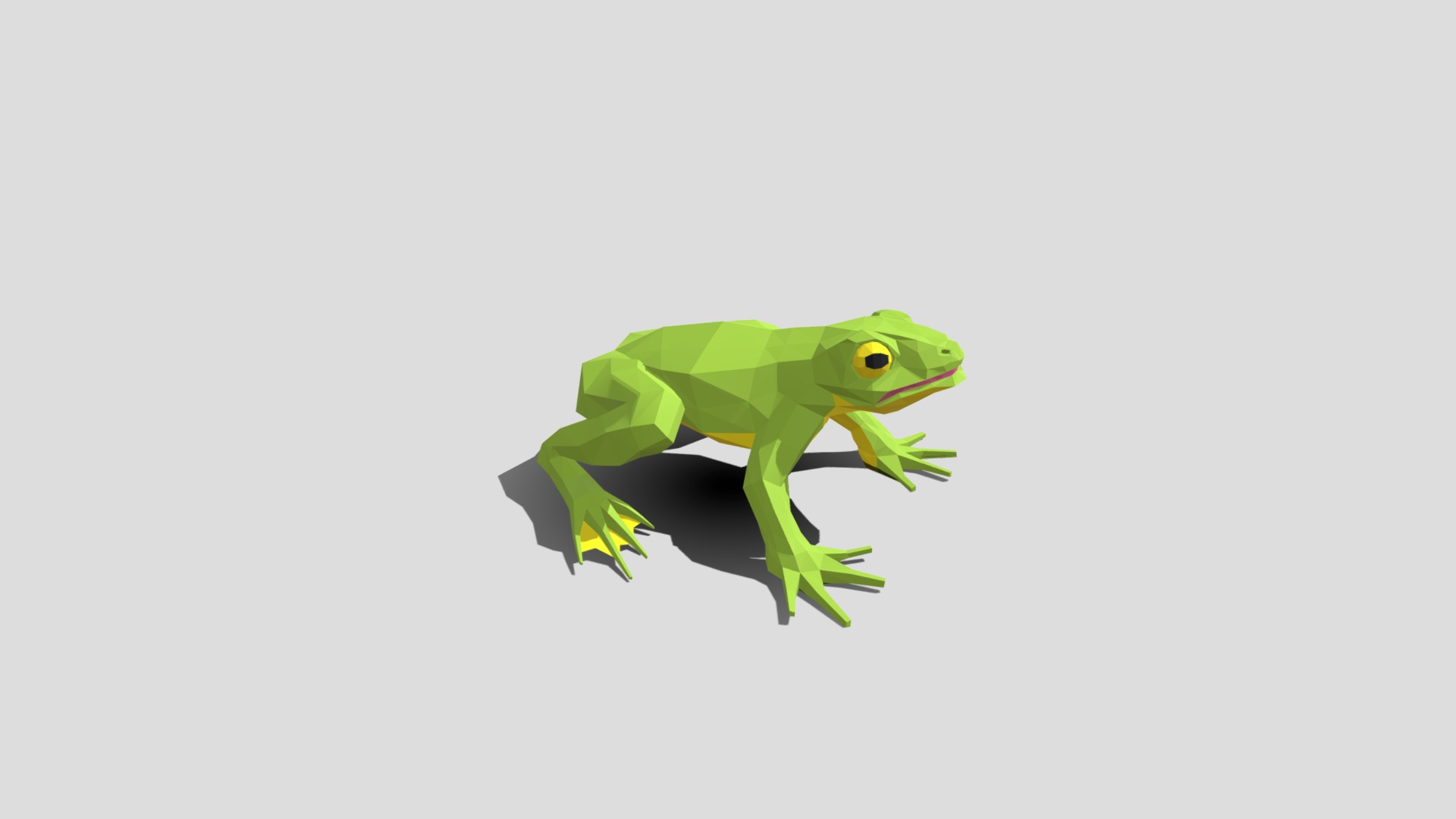 3D model Frog - This is a 3D model of the Frog. The 3D model is about a green frog with a white background.