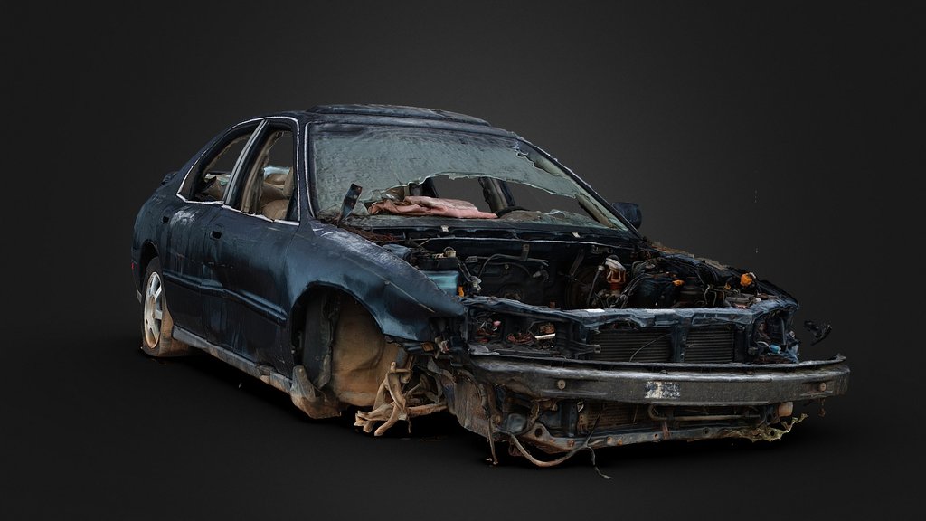 Gutted Junkyard Car (Free Raw Scan)