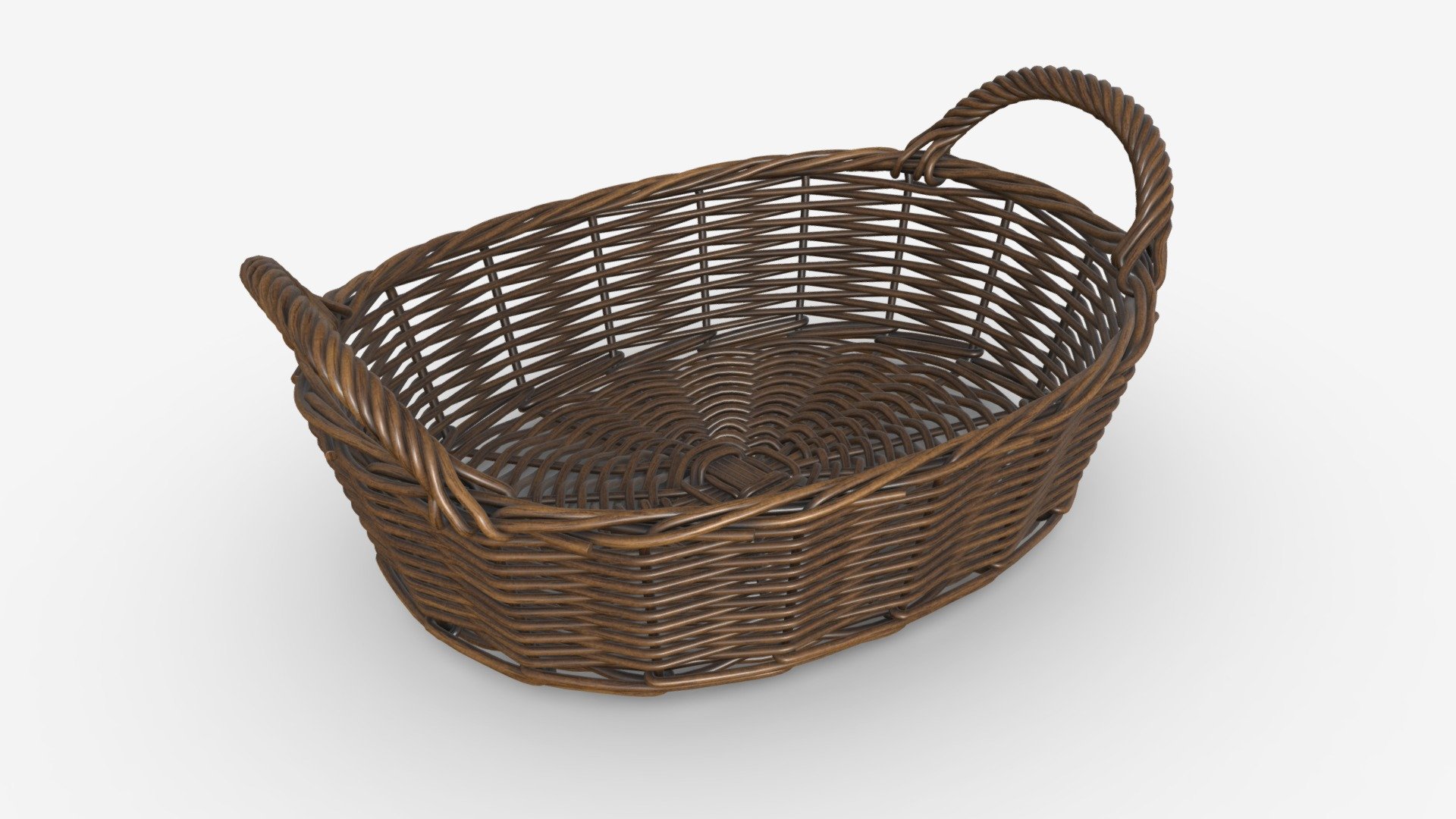 Oval wicker basket with handles
