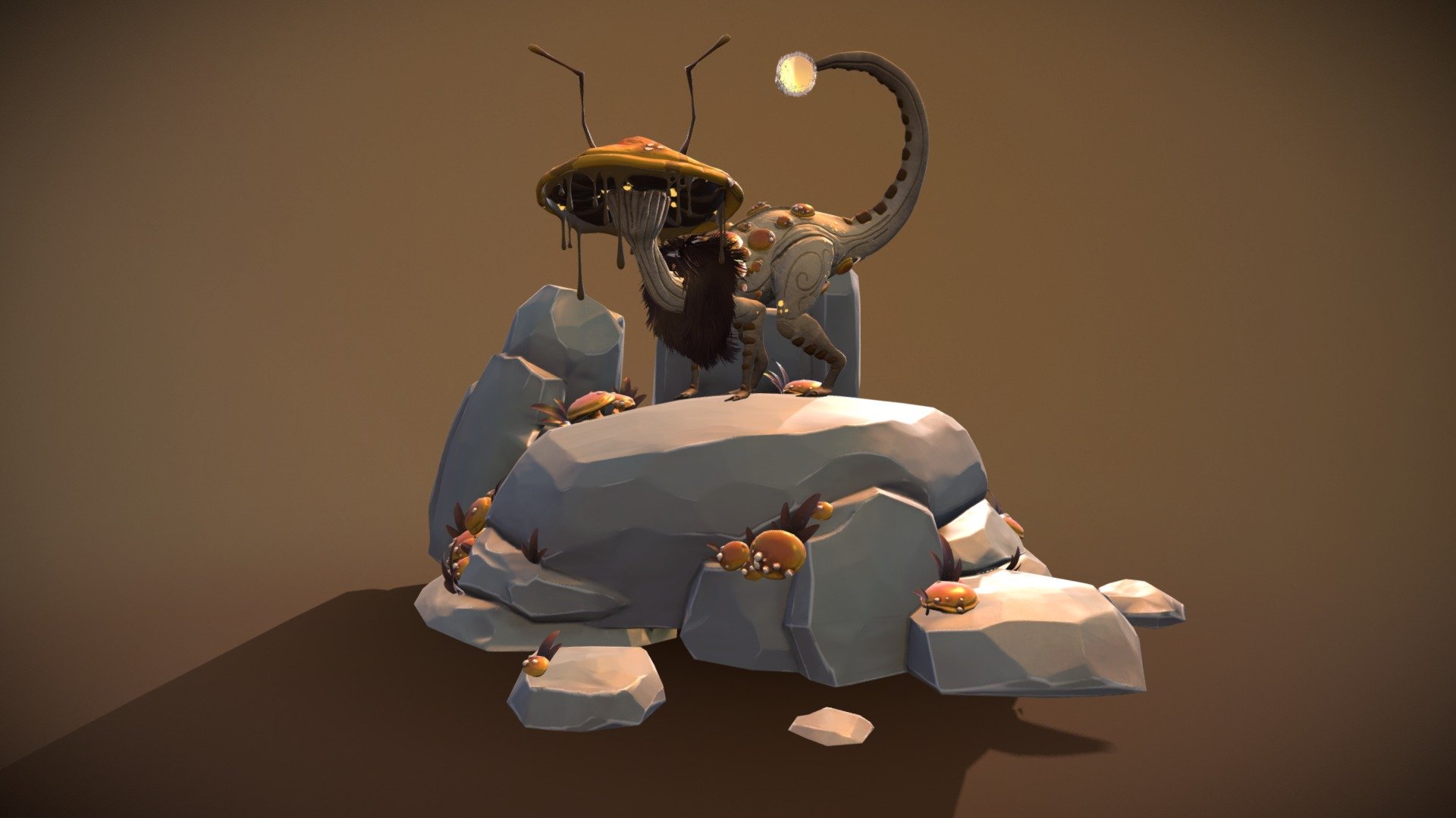 Dexter the Fungosaurus — Sketchfab embed 3D viewer