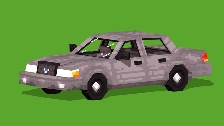 Police Car GTA V - Minecraft 3D Model