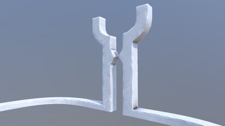 Temple main pillars white stone (Asset 1) 3D Model