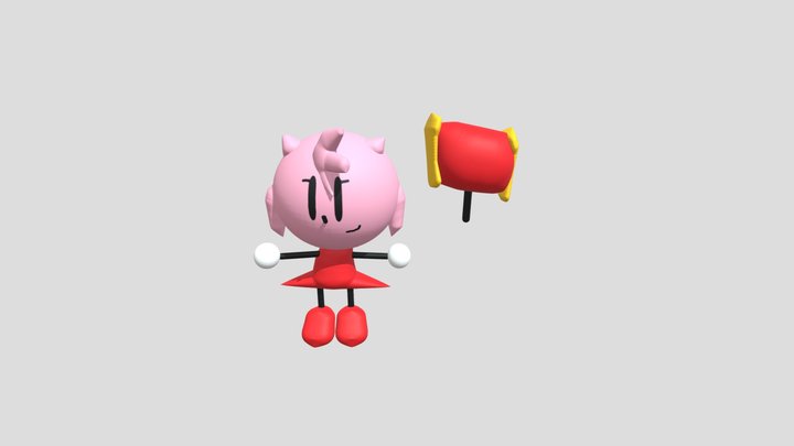 Amy Rose The Sketchog 3D Model