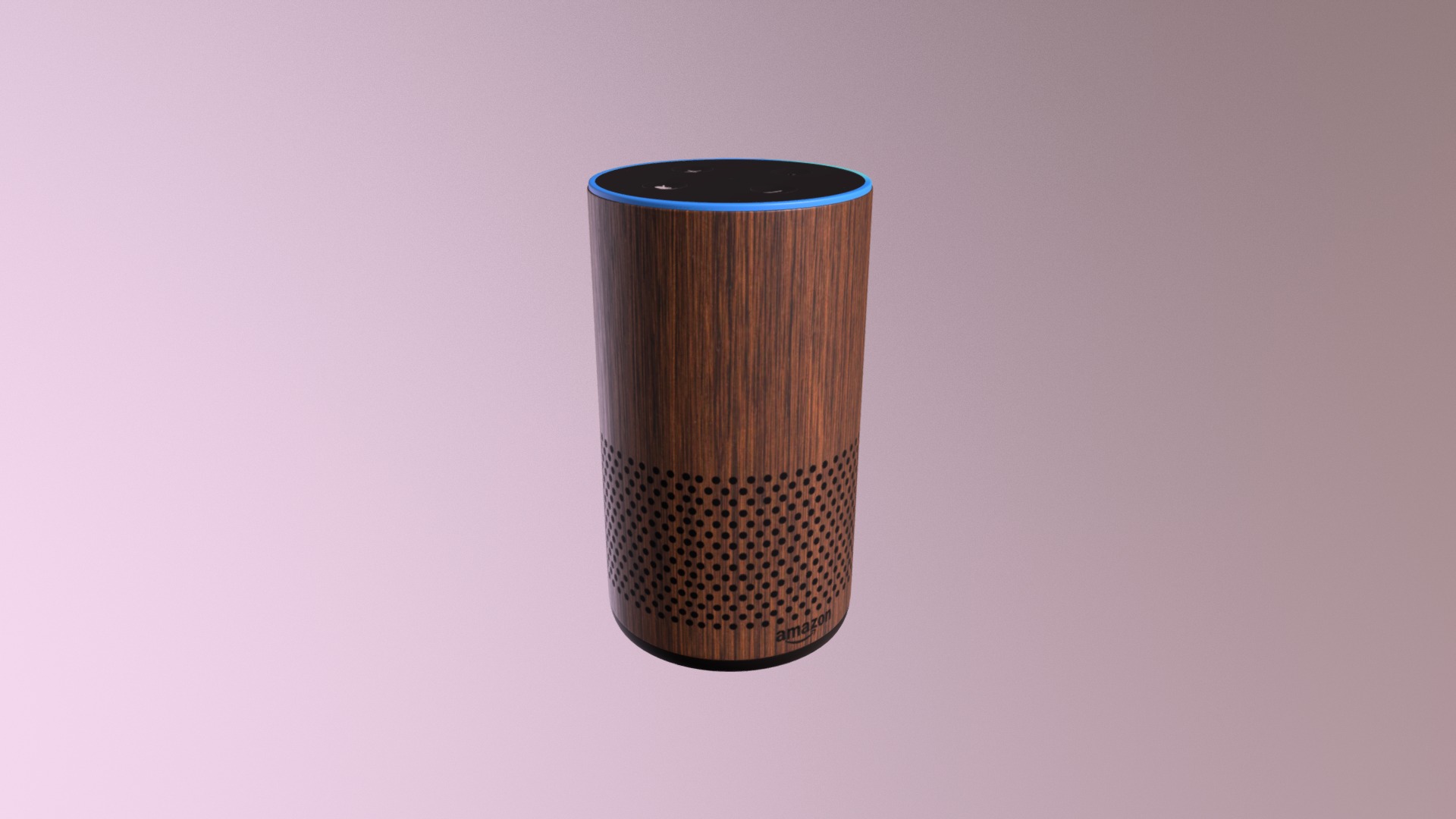 3D model Amazon Echo New Walnut - This is a 3D model of the Amazon Echo New Walnut. The 3D model is about a cylindrical object with a blue top.