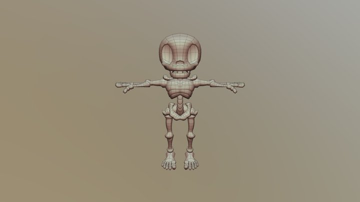 Spooky Dodgeball: Skeleton Player V1 3D Model