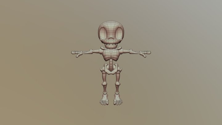 Spooky Dodgeball: Skeleton Player V1 3D Model