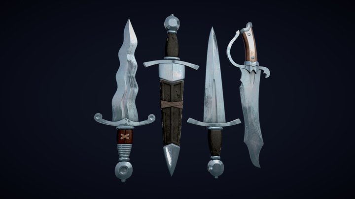 Commission Example Daggers 3D Model