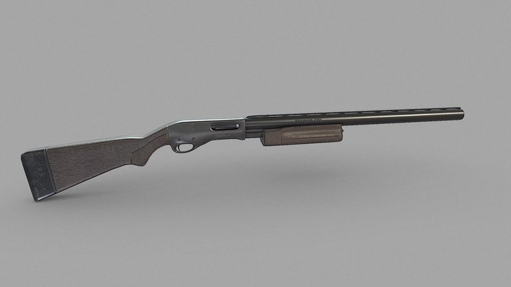 Pump-action shotgun 3D Model