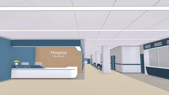 Hospital hall 3D Model