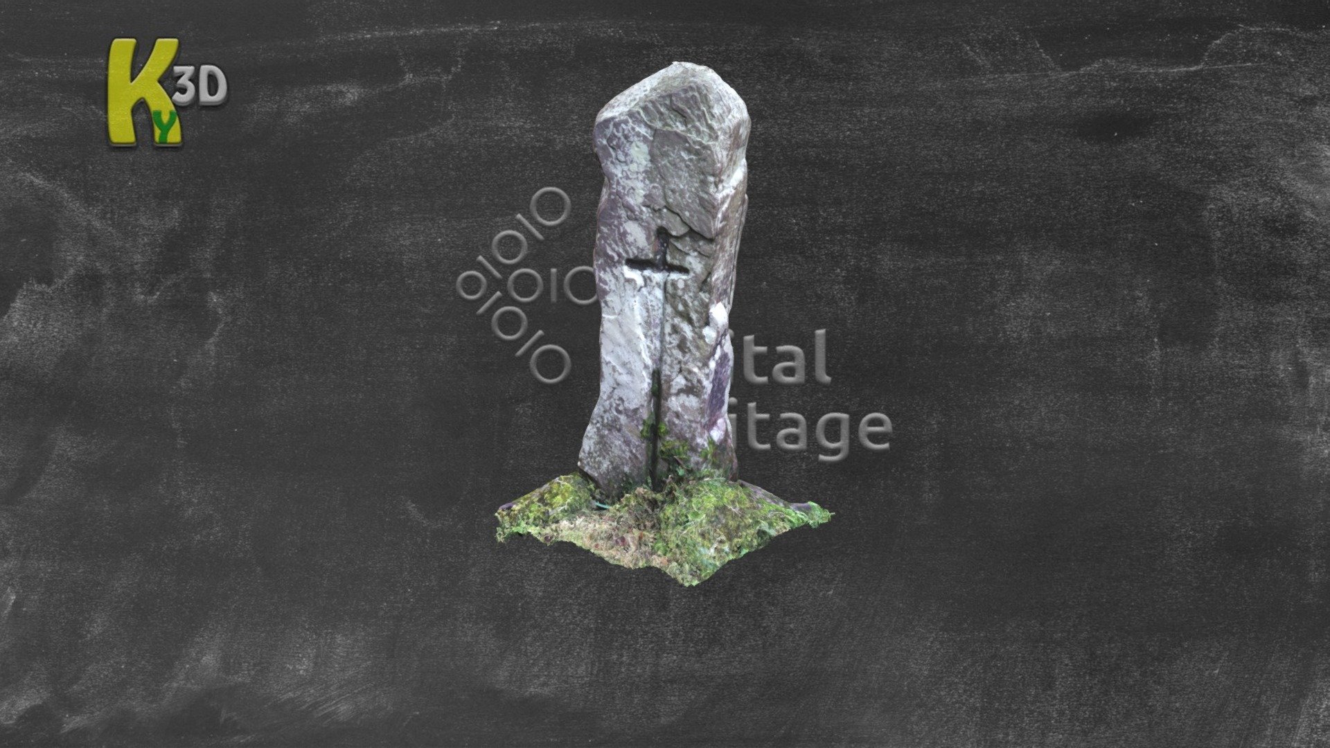 KE037-024002- Cross-inscribed stone KILLELTON