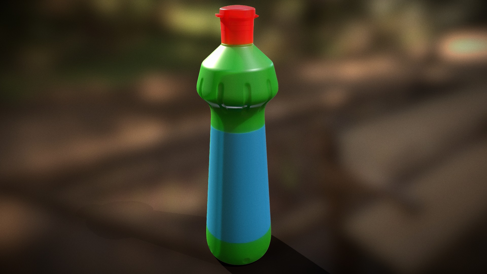 3D model Bottle Brill 001a - This is a 3D model of the Bottle Brill 001a. The 3D model is about a green and red bottle.
