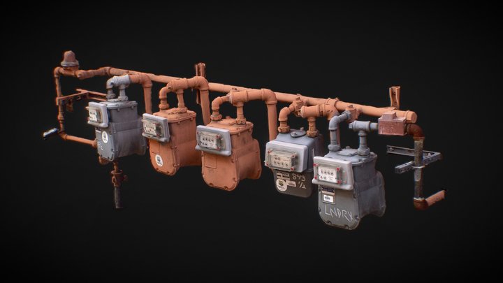 Gas Meters 3D Model