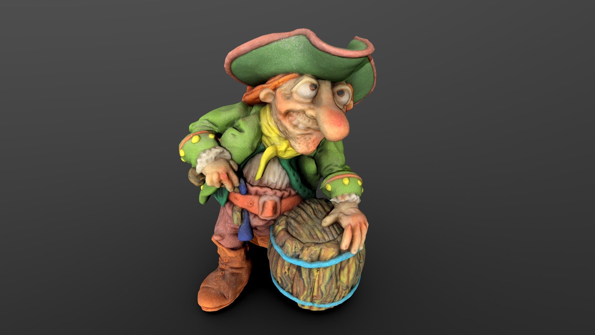 Pirate in green - Download Free 3D model by Nik (@nikska) [ed42bb5 ...