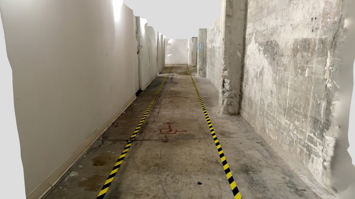 Sub-Basement Hall w/o Ceiling 3D Model