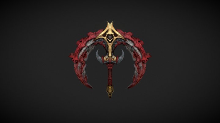 Scythe Handpainted Texture Stylized Lowpoly 3D Model