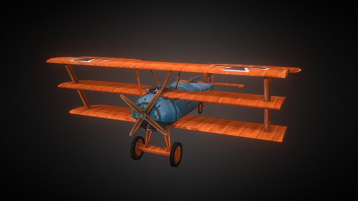 Stylized WW1 Plane 3D Model