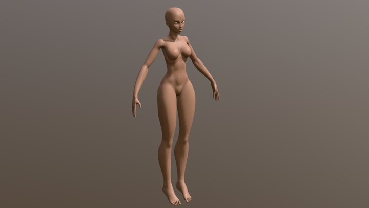 Stylized Female Base Mesh 3D Model