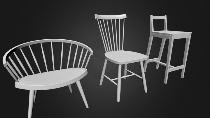 chair collection 3D Model