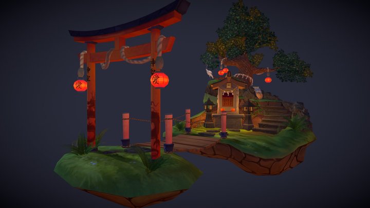Japanese Diorama 3D Model