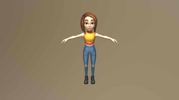 Customer Girl 3D Model