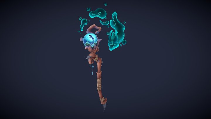 Shaman Staff (artstation challenge) 3D Model