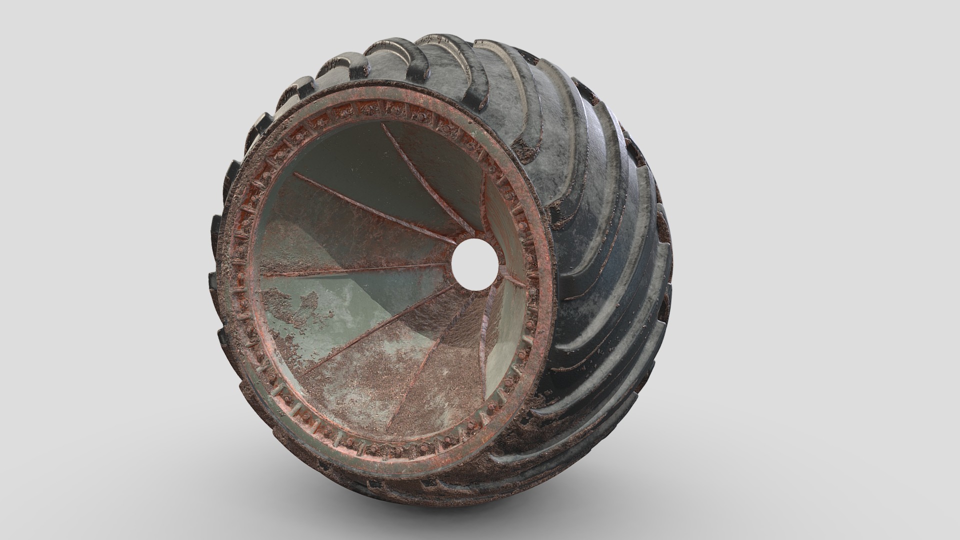 3D model ZIL-Wheel Arched-Old / ЗИЛ-Колесо Арочное - This is a 3D model of the ZIL-Wheel Arched-Old / ЗИЛ-Колесо Арочное. The 3D model is about a close-up of a tire.