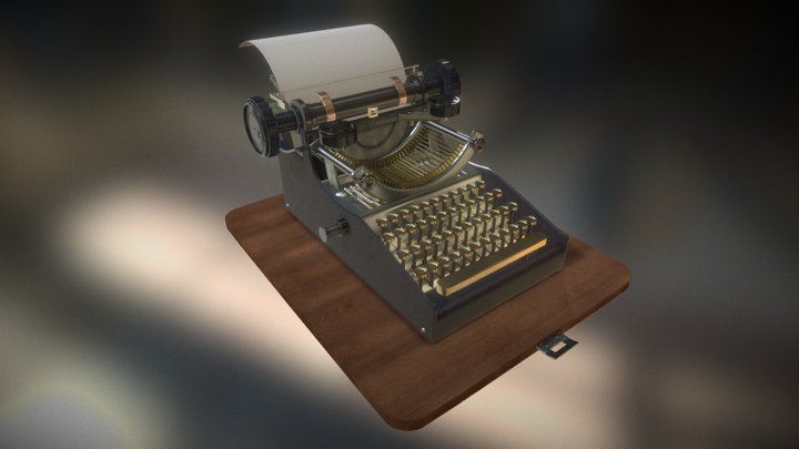 Generic Vintage Typewriter 3D Model