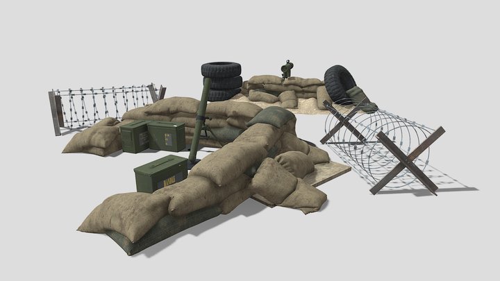 Military Barricade 3D Model
