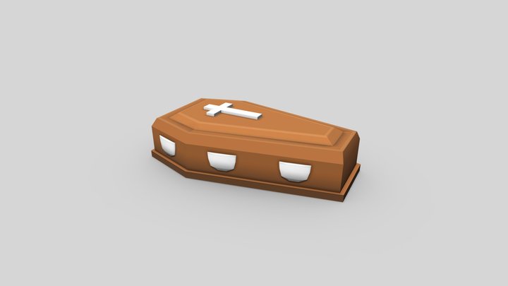 Wooden Coffin - Low Poly [Game Ready] 3D Model