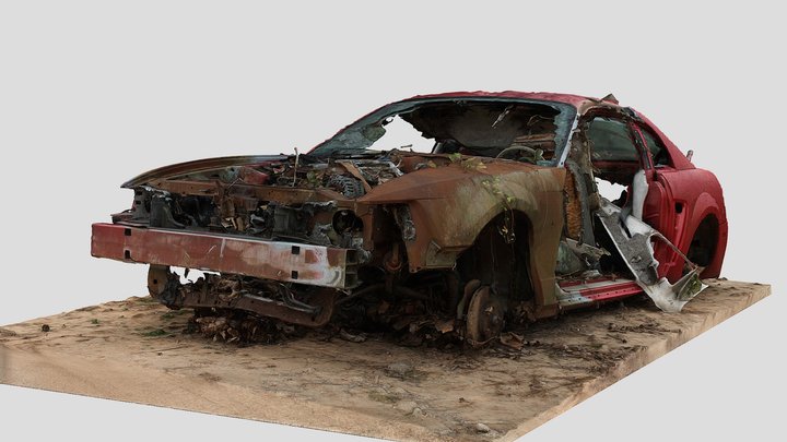 Burned Sports Car (Free Raw Scan)