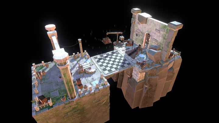 Damp dungeon (light version) 3D Model