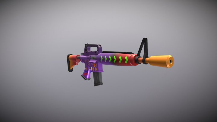 Stylized Assault Rifle 3D Model