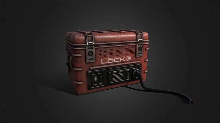 Industrial Suitcase Low-Poly 3D Model