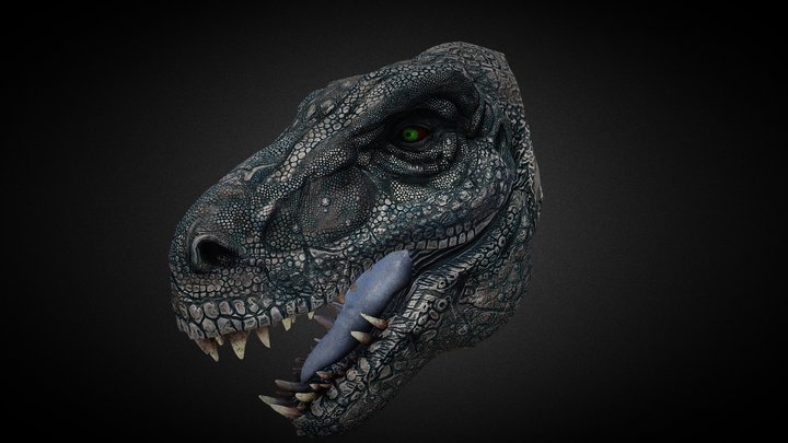 T-rex 2 Head 3D Model