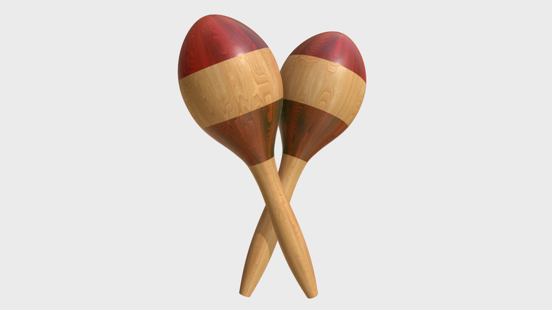 3D model Maracas rumba shakers - This is a 3D model of the Maracas rumba shakers. The 3D model is about a pair of wooden spoons.