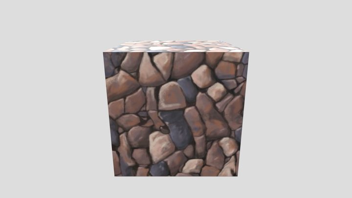 Stone Texture Painted Box 3D Model