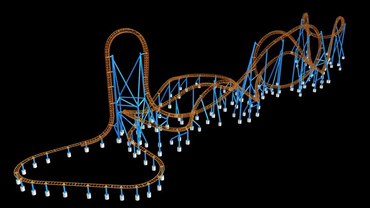 Fahrenheit - Intamin Vertical Lift Coaster 3D Model