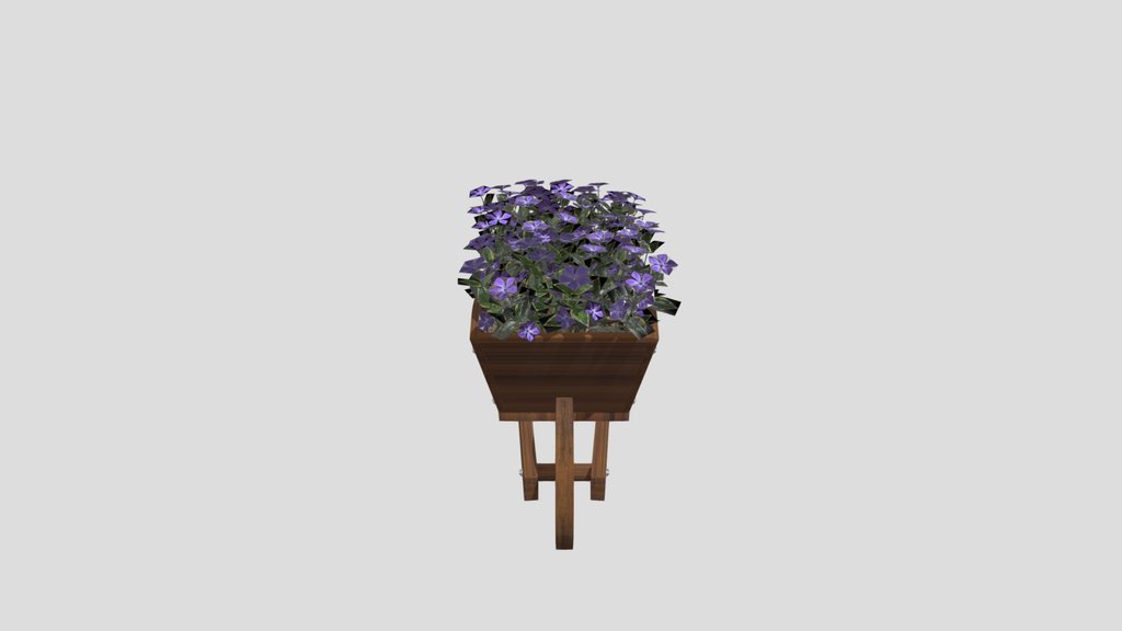 Wooden Wheelbarrow With Flowers