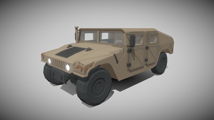 Humvee Low Poly 3D Model